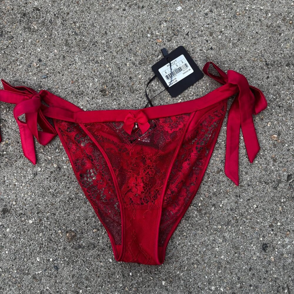 Honey Birdette Morgan Red Lace Brief